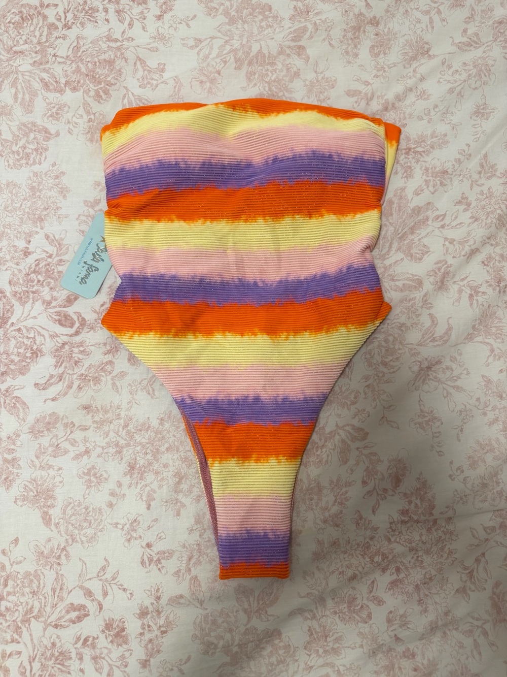 Luli Fama Miami Sunsets - Tie Back Bandeau One Piece Swimsuit